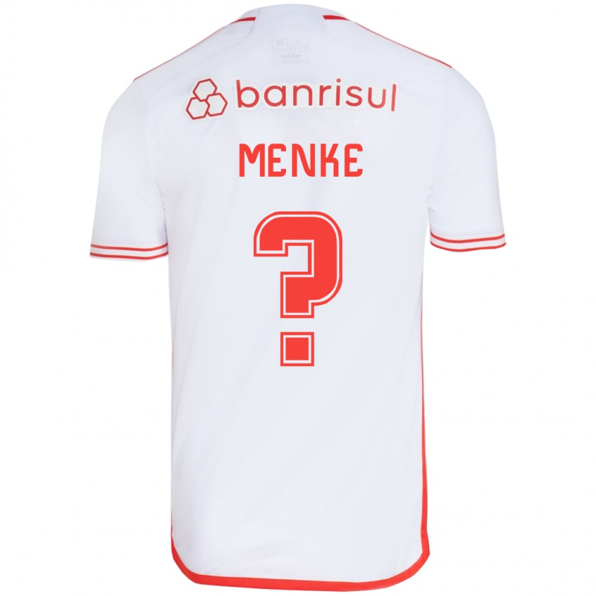 Gyermek Henrique Menke #0 Fehér Piros Idegenbeli Jersey 2024/25 Mez Póló Ing