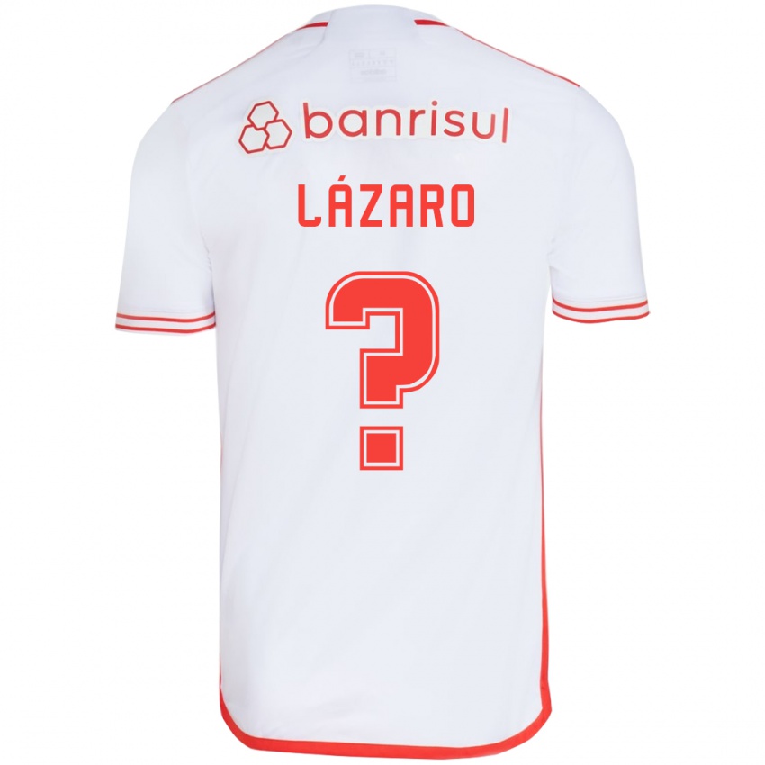 Gyermek Lázaro #0 Fehér Piros Idegenbeli Jersey 2024/25 Mez Póló Ing