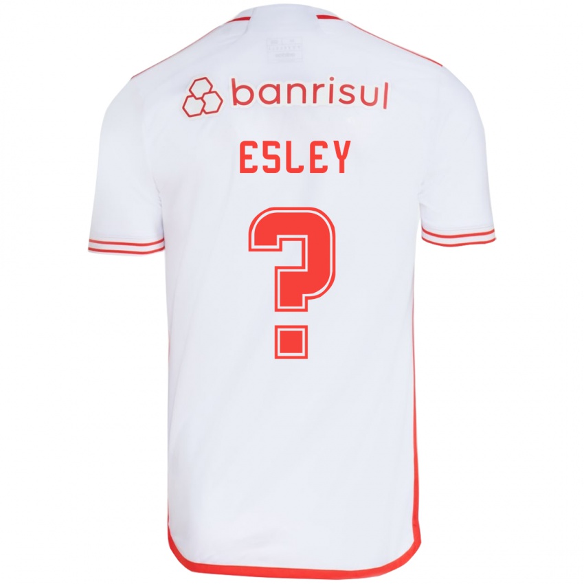 Gyermek Esley #0 Fehér Piros Idegenbeli Jersey 2024/25 Mez Póló Ing