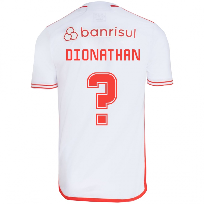 Gyermek Dionathan #0 Fehér Piros Idegenbeli Jersey 2024/25 Mez Póló Ing