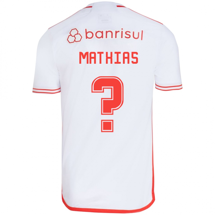 Gyermek Ricardo Mathias #0 Fehér Piros Idegenbeli Jersey 2024/25 Mez Póló Ing