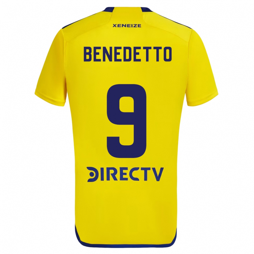 Gyermek Dario Benedetto #9 Sárga Kék Idegenbeli Jersey 2024/25 Mez Póló Ing