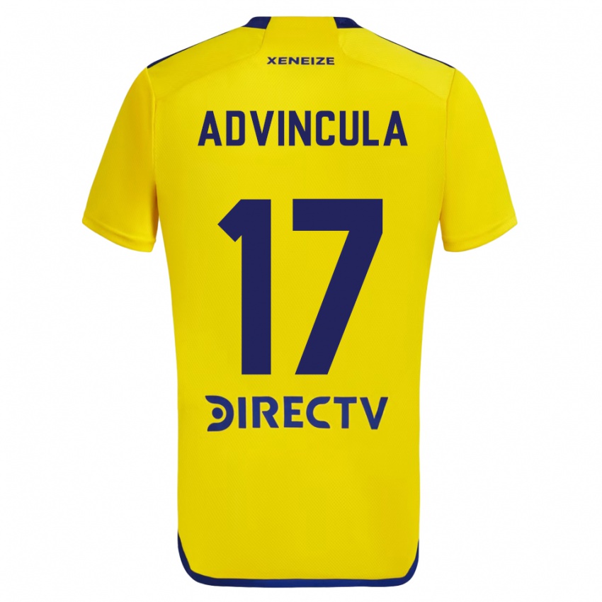 Gyermek Luis Advincula #17 Sárga Kék Idegenbeli Jersey 2024/25 Mez Póló Ing