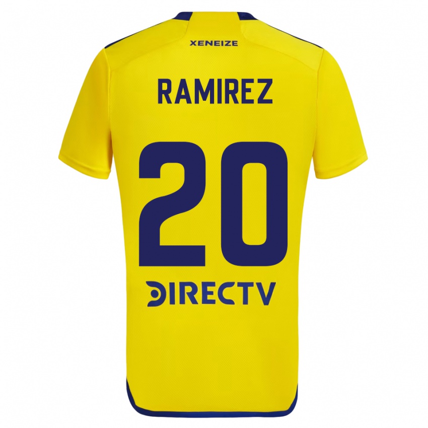 Gyermek Juan Ramirez #20 Sárga Kék Idegenbeli Jersey 2024/25 Mez Póló Ing