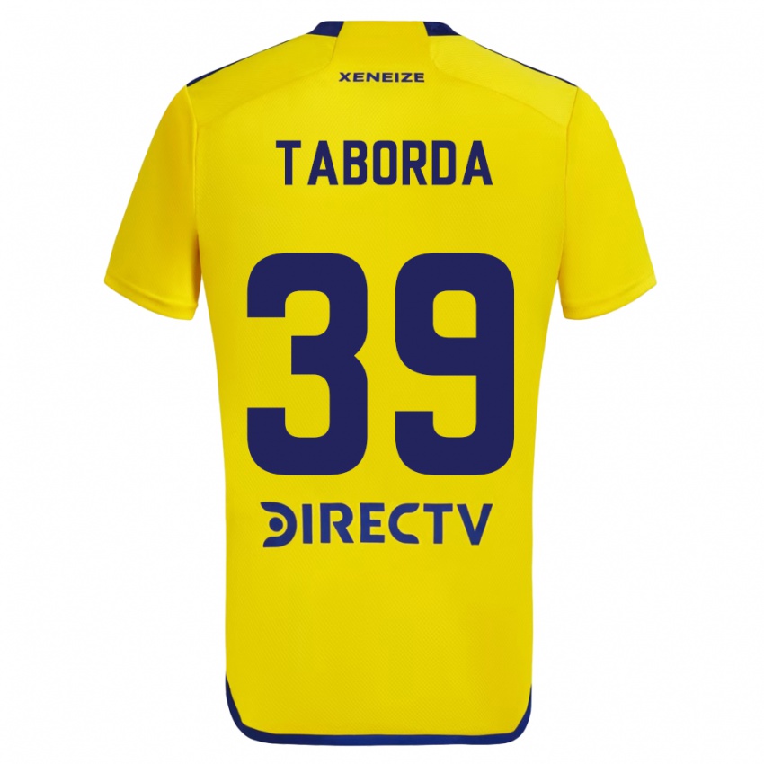 Gyermek Vicente Taborda #39 Sárga Kék Idegenbeli Jersey 2024/25 Mez Póló Ing