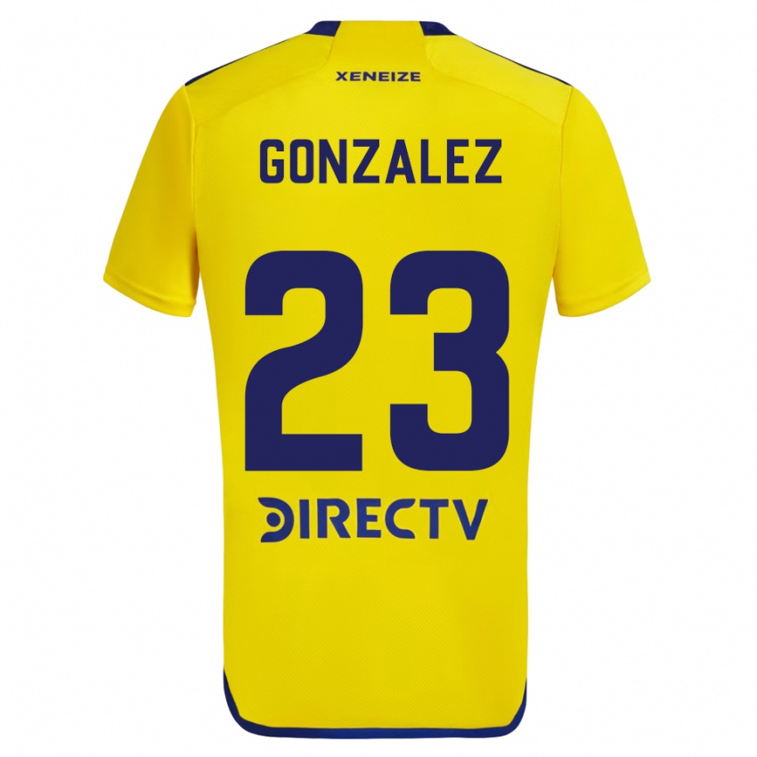 Gyermek Diego Gonzalez #23 Sárga Kék Idegenbeli Jersey 2024/25 Mez Póló Ing