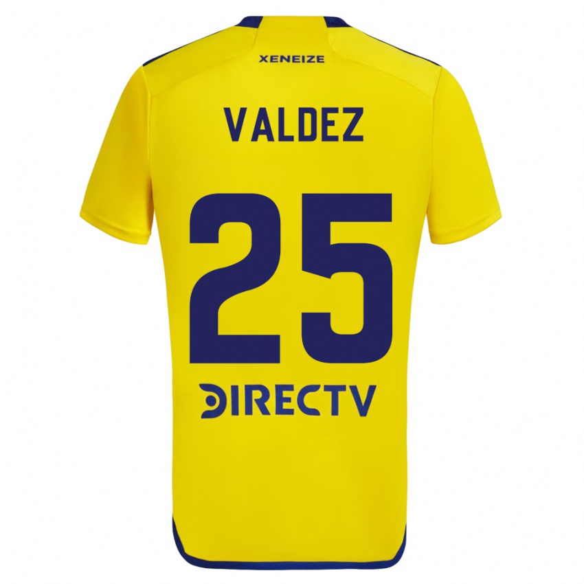 Gyermek Bruno Valdez #25 Sárga Kék Idegenbeli Jersey 2024/25 Mez Póló Ing