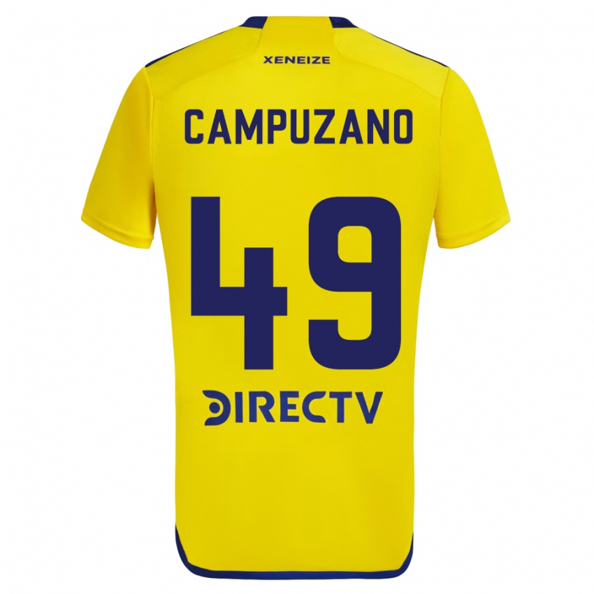 Gyermek Jorman Campuzano #49 Sárga Kék Idegenbeli Jersey 2024/25 Mez Póló Ing