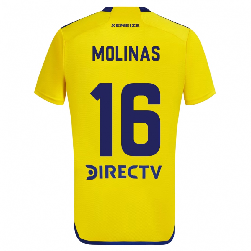 Gyermek Aaron Molinas #16 Sárga Kék Idegenbeli Jersey 2024/25 Mez Póló Ing