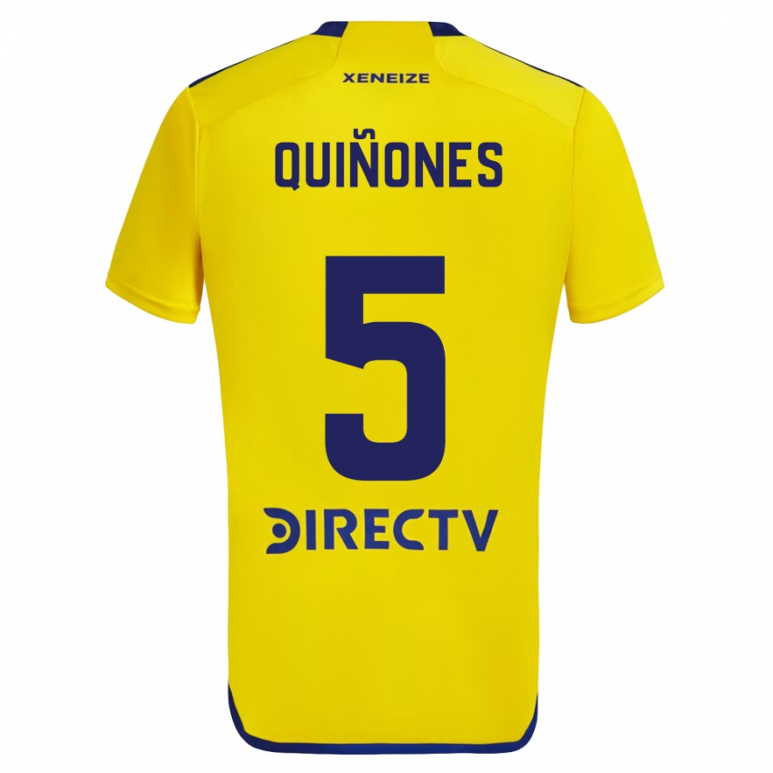 Gyermek Florencia Quinones #5 Sárga Kék Idegenbeli Jersey 2024/25 Mez Póló Ing