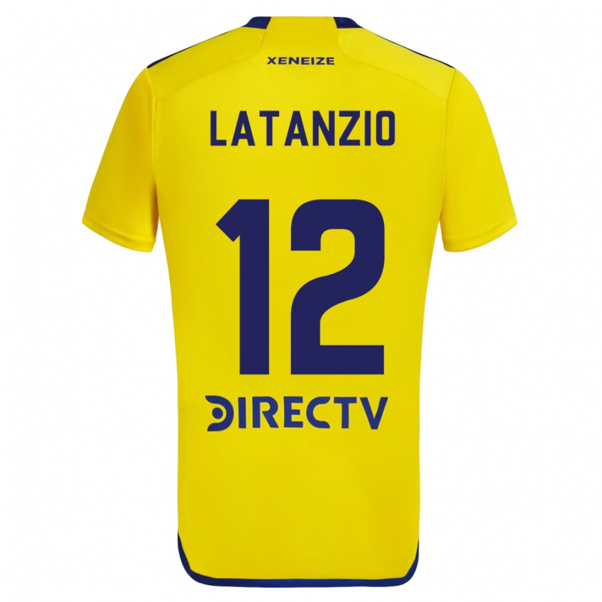 Gyermek Florencia Latanzio #12 Sárga Kék Idegenbeli Jersey 2024/25 Mez Póló Ing