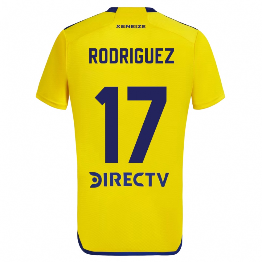 Gyermek Fanny Rodriguez #17 Sárga Kék Idegenbeli Jersey 2024/25 Mez Póló Ing