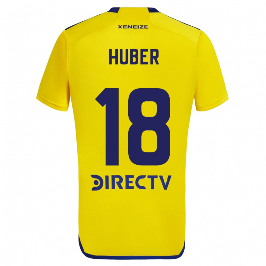 Gyermek Clarisa Huber #18 Sárga Kék Idegenbeli Jersey 2024/25 Mez Póló Ing