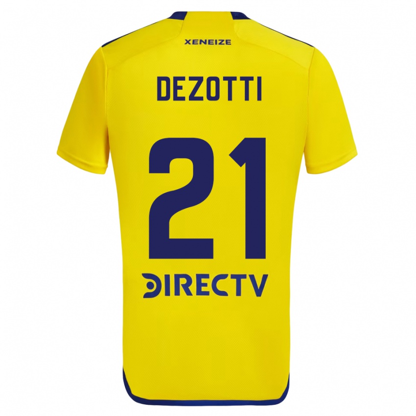 Gyermek Martina Dezotti #21 Sárga Kék Idegenbeli Jersey 2024/25 Mez Póló Ing