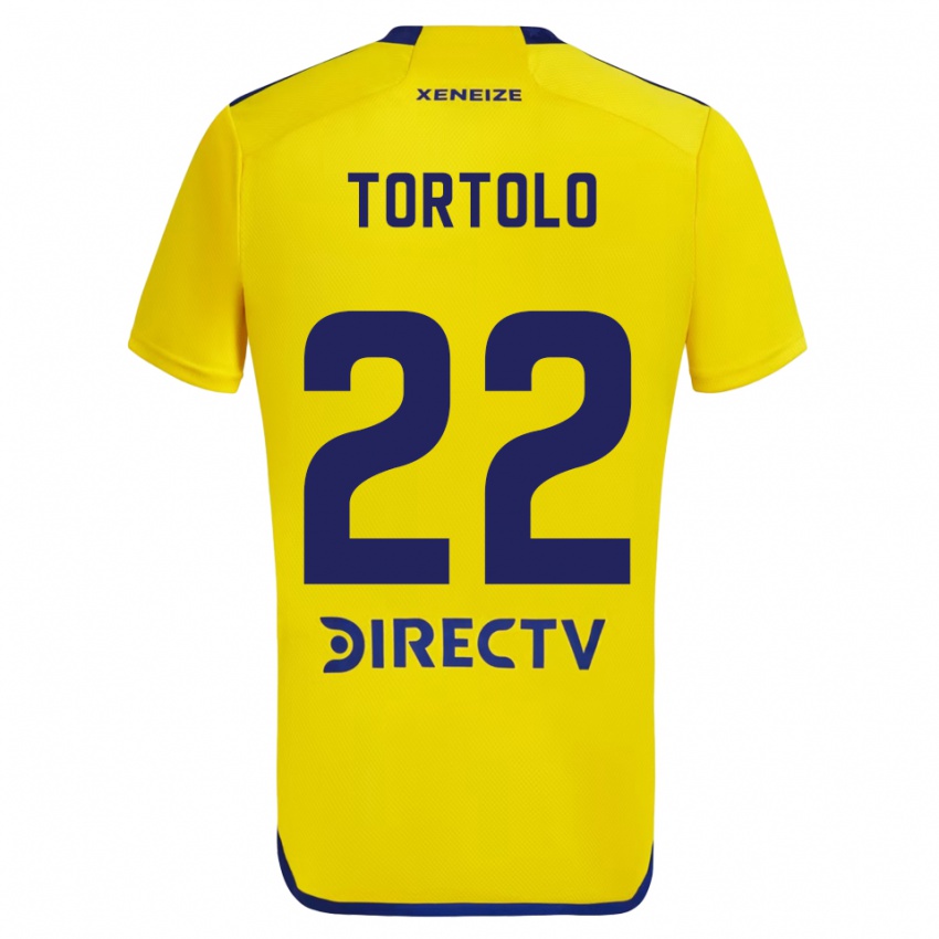 Gyermek Dulce Tortolo #22 Sárga Kék Idegenbeli Jersey 2024/25 Mez Póló Ing