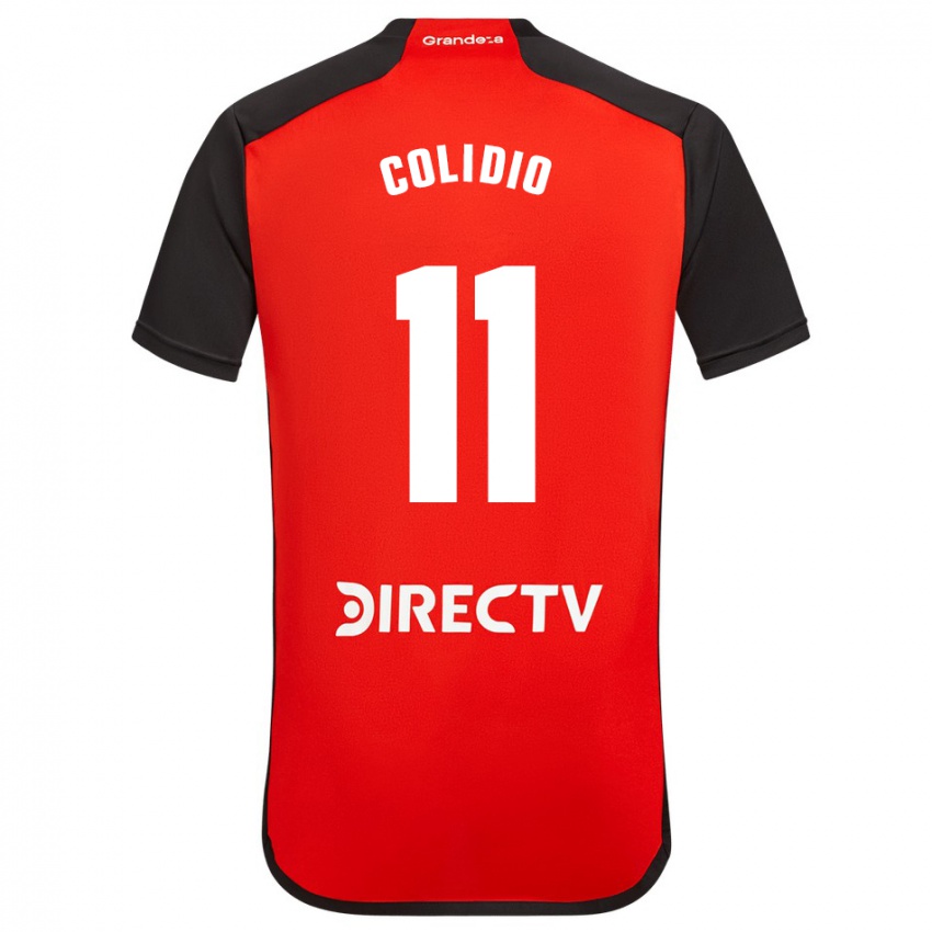 Gyermek Facundo Colidio #11 Piros Fekete Fehér Idegenbeli Jersey 2024/25 Mez Póló Ing