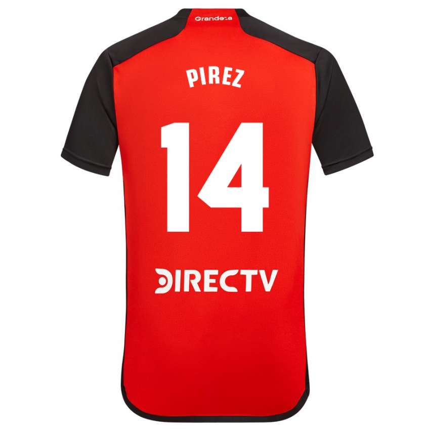 Gyermek Leandro González Pírez #14 Piros Fekete Fehér Idegenbeli Jersey 2024/25 Mez Póló Ing