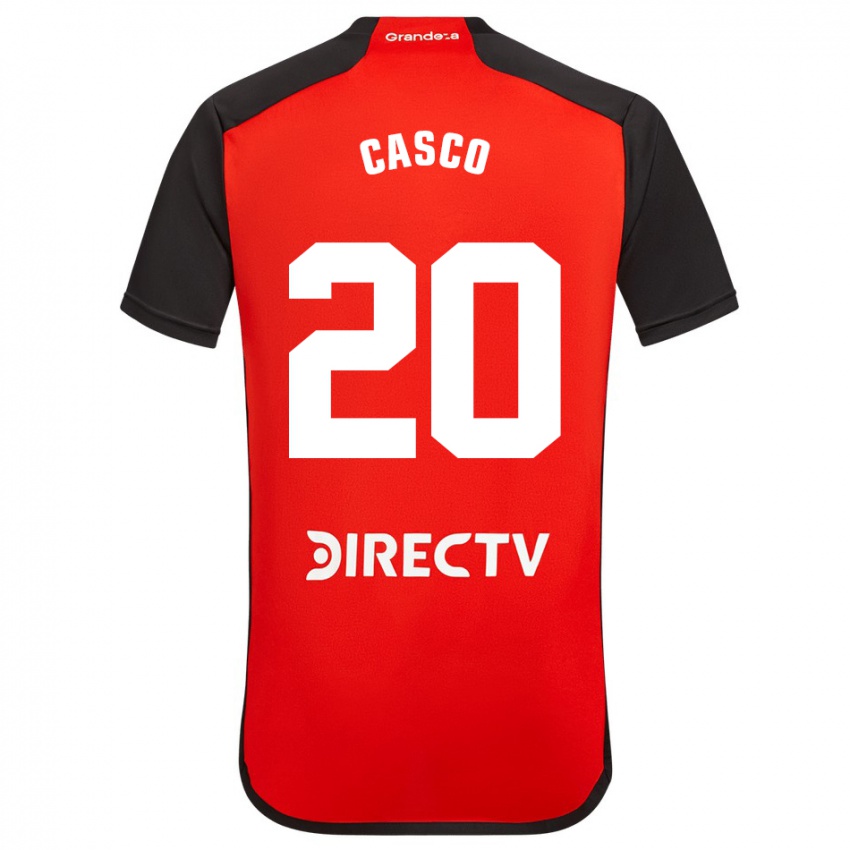 Gyermek Milton Casco #20 Piros Fekete Fehér Idegenbeli Jersey 2024/25 Mez Póló Ing