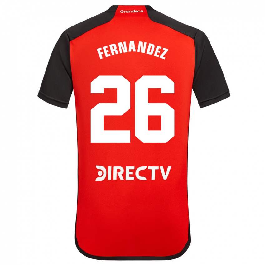 Gyermek Nacho Fernández #26 Piros Fekete Fehér Idegenbeli Jersey 2024/25 Mez Póló Ing