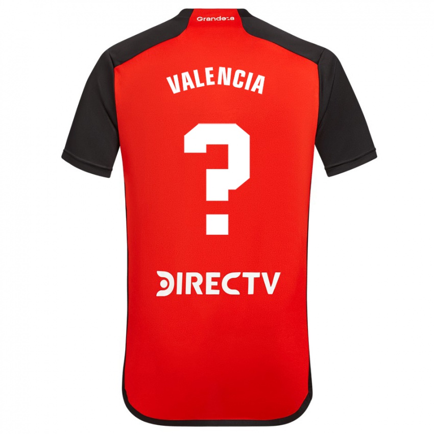 Gyermek Oswaldo Valencia #0 Piros Fekete Fehér Idegenbeli Jersey 2024/25 Mez Póló Ing