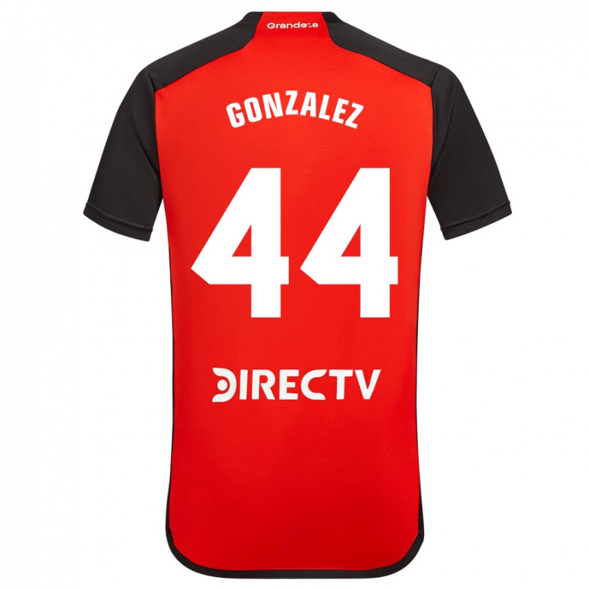 Gyermek Alexis González #44 Piros Fekete Fehér Idegenbeli Jersey 2024/25 Mez Póló Ing