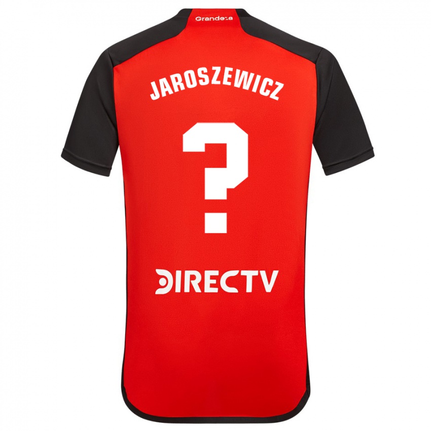 Gyermek Franco Jaroszewicz #0 Piros Fekete Fehér Idegenbeli Jersey 2024/25 Mez Póló Ing