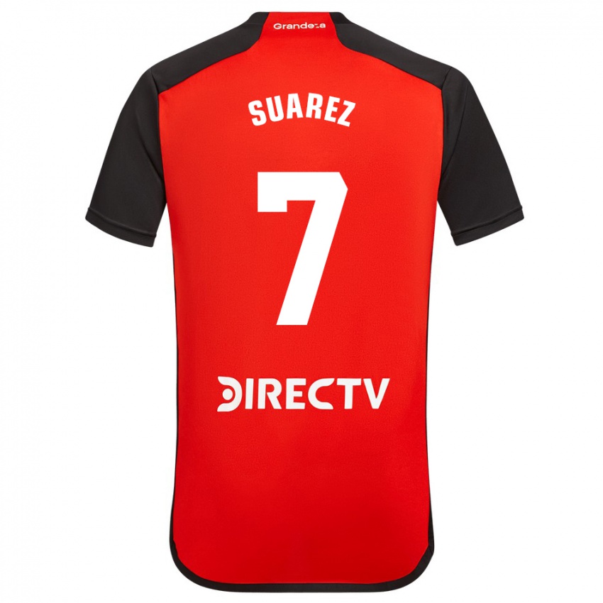 Gyermek Matias Suarez #7 Piros Fekete Fehér Idegenbeli Jersey 2024/25 Mez Póló Ing