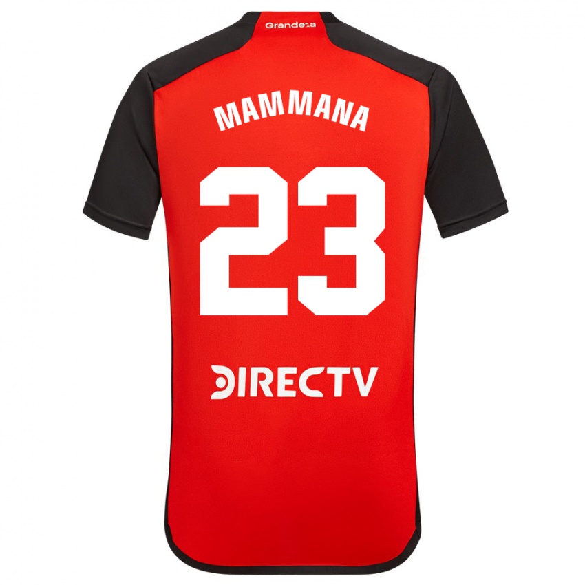 Gyermek Emanuel Mammana #23 Piros Fekete Fehér Idegenbeli Jersey 2024/25 Mez Póló Ing