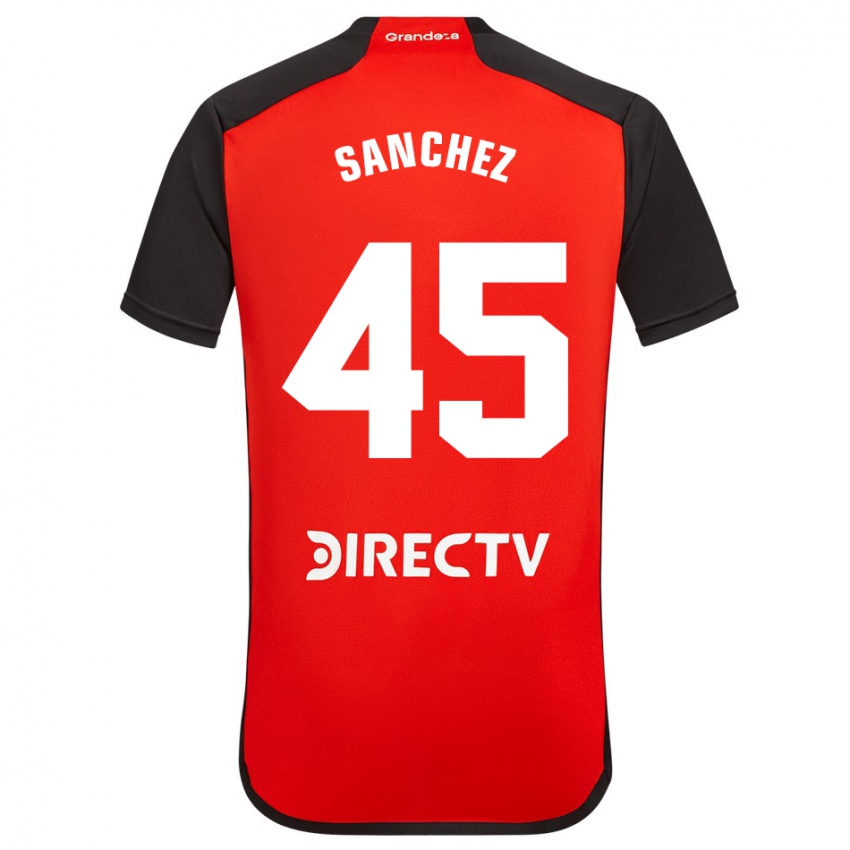 Gyermek Sebastián Sánchez #45 Piros Fekete Fehér Idegenbeli Jersey 2024/25 Mez Póló Ing