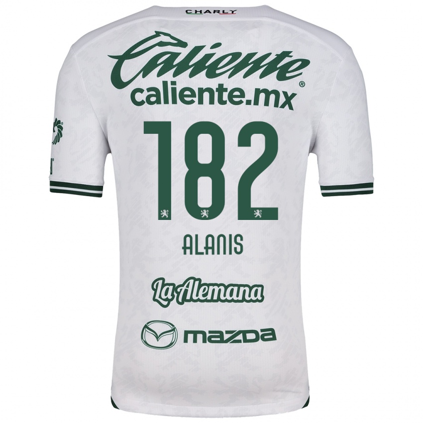 Gyermek Alejandro Alanís #182 Fehér Zöld Idegenbeli Jersey 2024/25 Mez Póló Ing