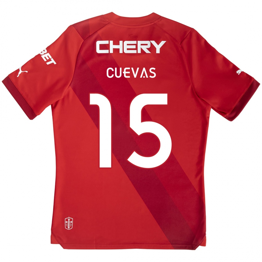 Gyermek Cristian Cuevas #15 Piros Fehér Idegenbeli Jersey 2024/25 Mez Póló Ing