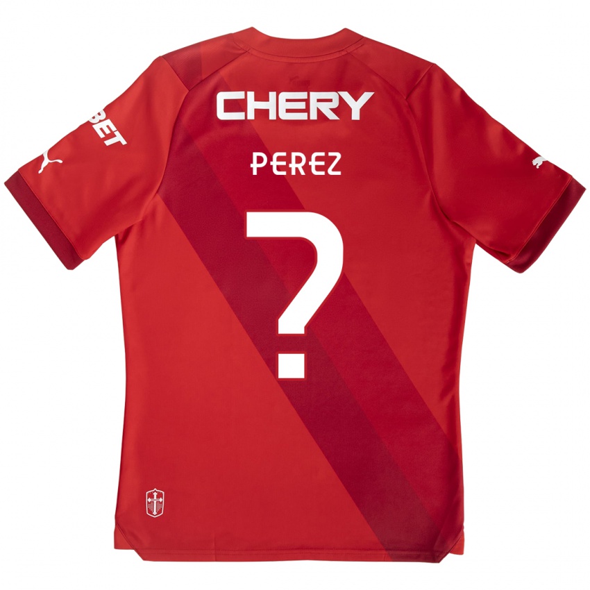 Gyermek Ignacio Pérez #0 Piros Fehér Idegenbeli Jersey 2024/25 Mez Póló Ing