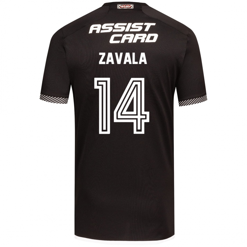 Gyermek Cristián Zavala #14 Fekete-Fehér Idegenbeli Jersey 2024/25 Mez Póló Ing