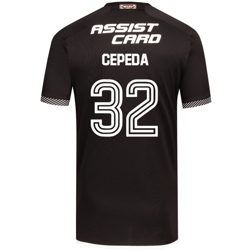 Gyermek Lucas Cepeda #32 Fekete-Fehér Idegenbeli Jersey 2024/25 Mez Póló Ing