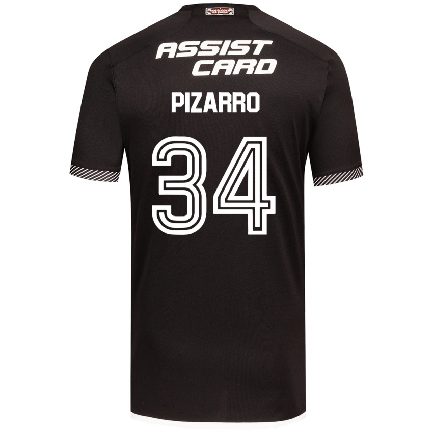 Gyermek Vicente Pizarro #34 Fekete-Fehér Idegenbeli Jersey 2024/25 Mez Póló Ing