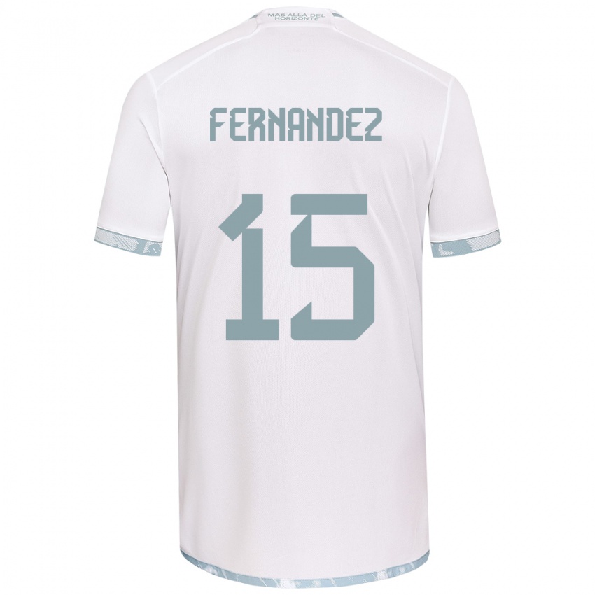 Gyermek Vicente Fernández #15 Fehér Szürke Idegenbeli Jersey 2024/25 Mez Póló Ing