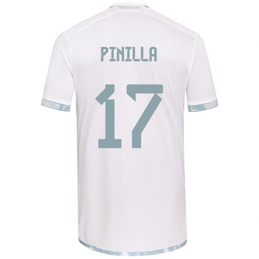 Gyermek Fernanda Pinilla #17 Fehér Szürke Idegenbeli Jersey 2024/25 Mez Póló Ing