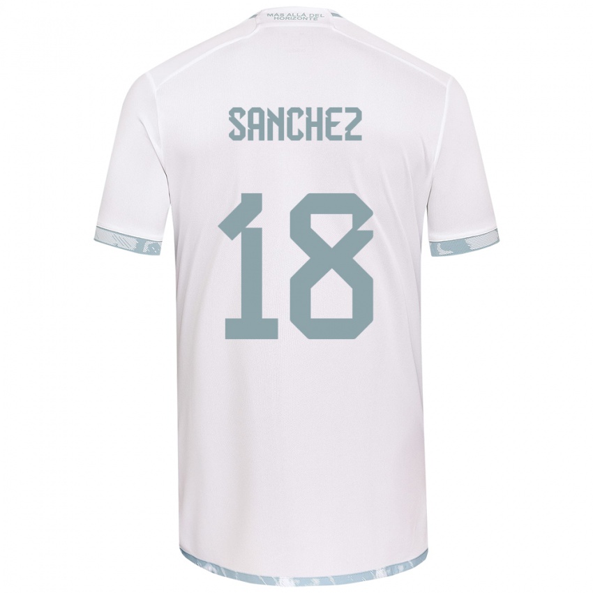 Gyermek Bárbara Sánchez #18 Fehér Szürke Idegenbeli Jersey 2024/25 Mez Póló Ing