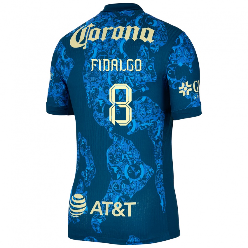 Gyermek Alvaro Fidalgo #8 Kék Sárga Idegenbeli Jersey 2024/25 Mez Póló Ing