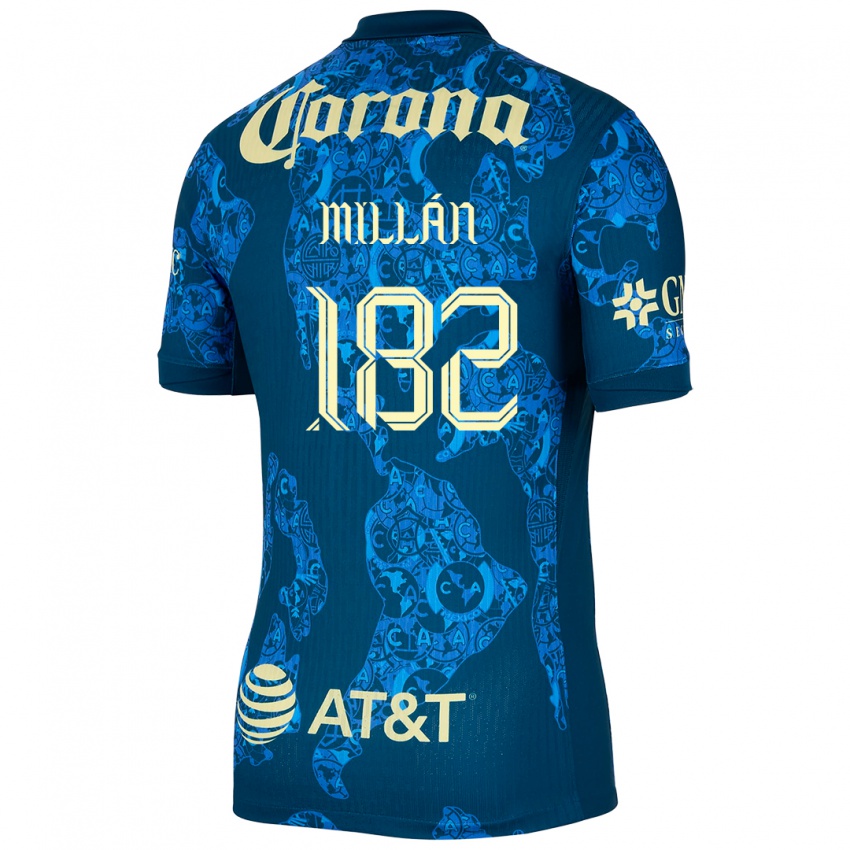 Gyermek Daniel Millán #182 Kék Sárga Idegenbeli Jersey 2024/25 Mez Póló Ing