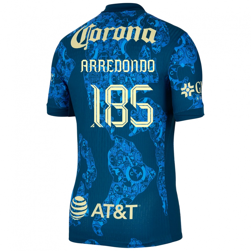 Gyermek Aarón Arredondo #185 Kék Sárga Idegenbeli Jersey 2024/25 Mez Póló Ing