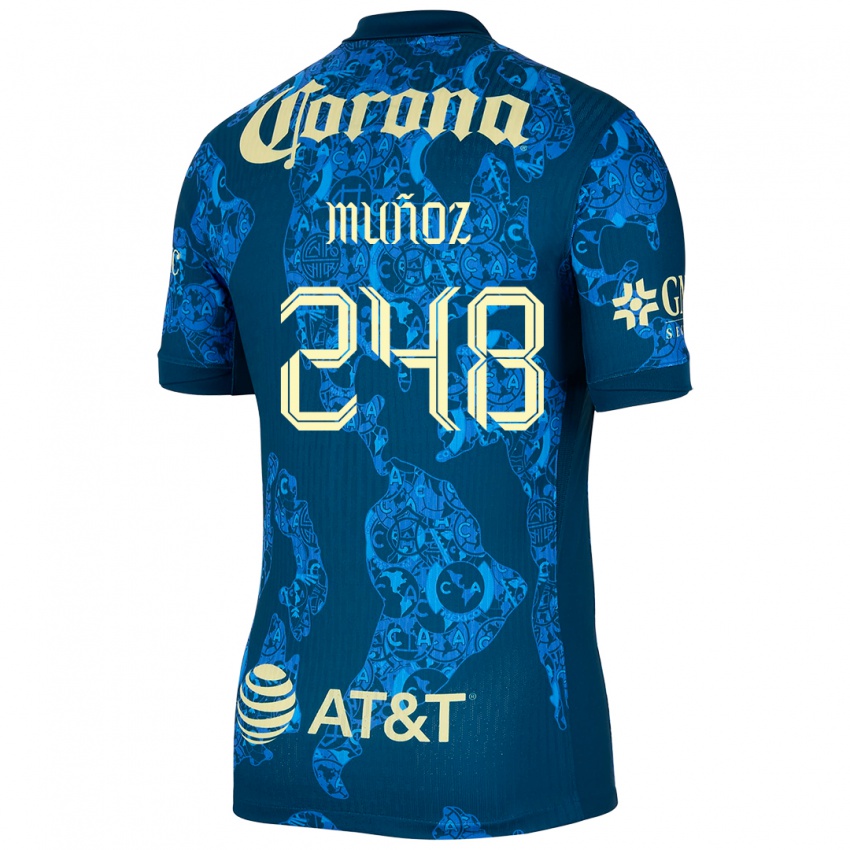 Gyermek Diego Muñoz #248 Kék Sárga Idegenbeli Jersey 2024/25 Mez Póló Ing