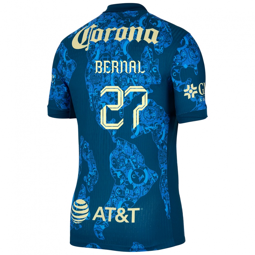 Gyermek Mayra Pelayo Bernal #27 Kék Sárga Idegenbeli Jersey 2024/25 Mez Póló Ing