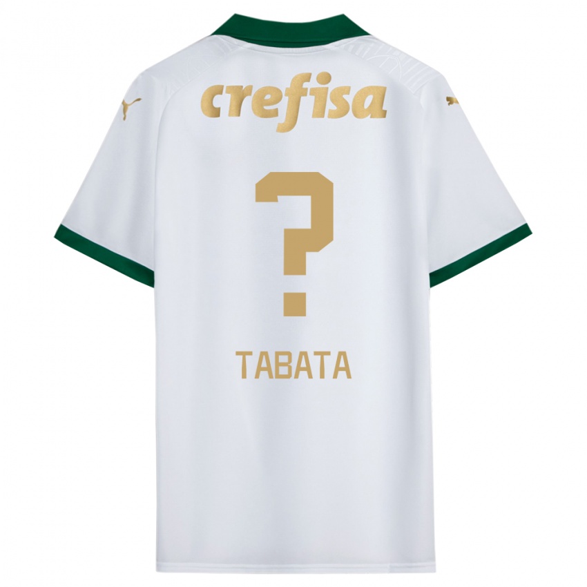 Gyermek Bruno Tabata #0 Fehér Zöld Idegenbeli Jersey 2024/25 Mez Póló Ing