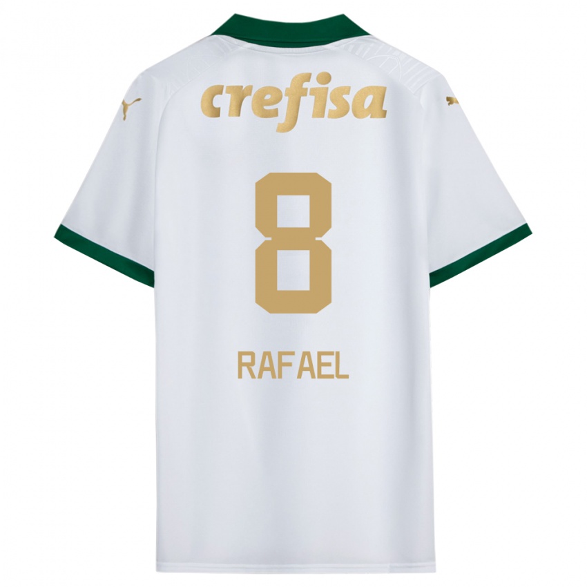 Gyermek Ze Rafael #8 Fehér Zöld Idegenbeli Jersey 2024/25 Mez Póló Ing