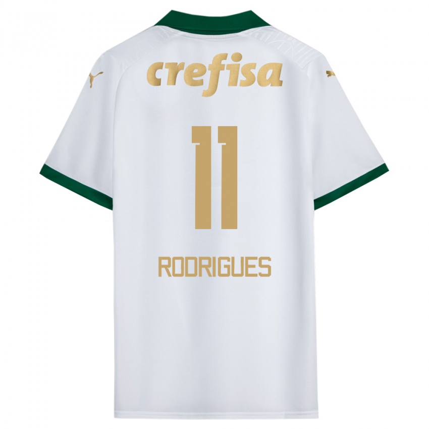 Gyermek Bruno Rodrigues #11 Fehér Zöld Idegenbeli Jersey 2024/25 Mez Póló Ing