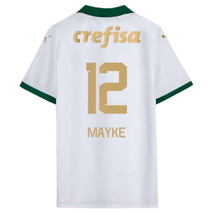 Gyermek Mayke #12 Fehér Zöld Idegenbeli Jersey 2024/25 Mez Póló Ing