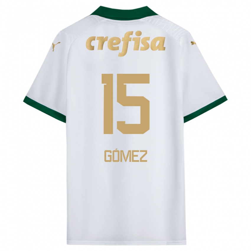 Gyermek Gustavo Gomez #15 Fehér Zöld Idegenbeli Jersey 2024/25 Mez Póló Ing