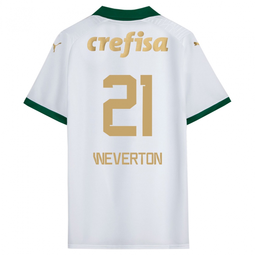 Gyermek Weverton #21 Fehér Zöld Idegenbeli Jersey 2024/25 Mez Póló Ing