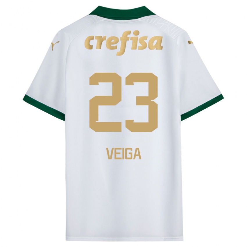 Gyermek Raphael Veiga #23 Fehér Zöld Idegenbeli Jersey 2024/25 Mez Póló Ing